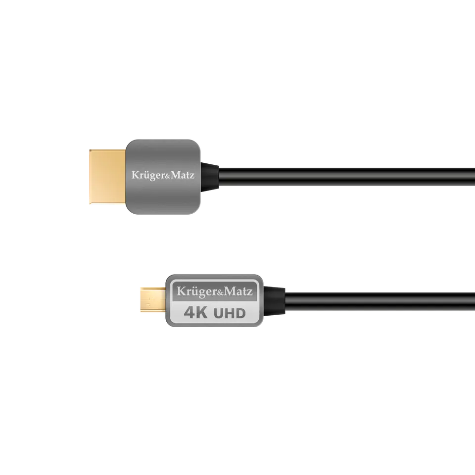 ⁨HDMI - micro HDMI plug-to-plug cable (A-D) 1.8m Kruger& Matz⁩ at Wasserman.eu