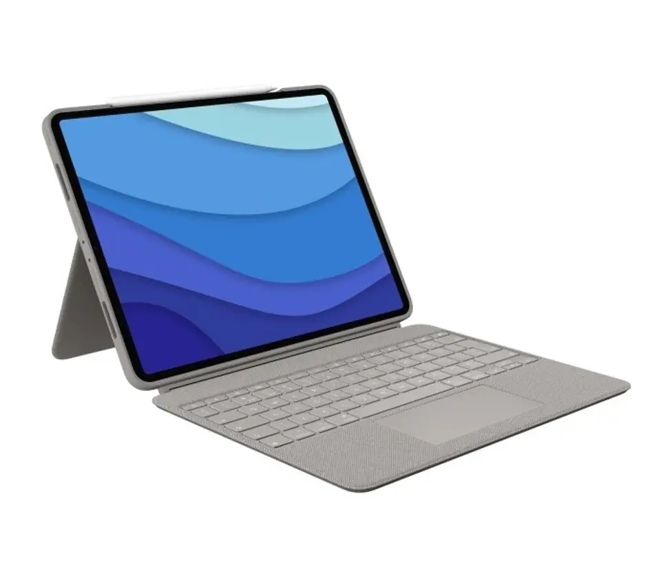 ⁨Etui z klawiaturą Combo Touch iPad Pro 12,9 cala 5 generacji piaskowy UK⁩ w sklepie Wasserman.eu