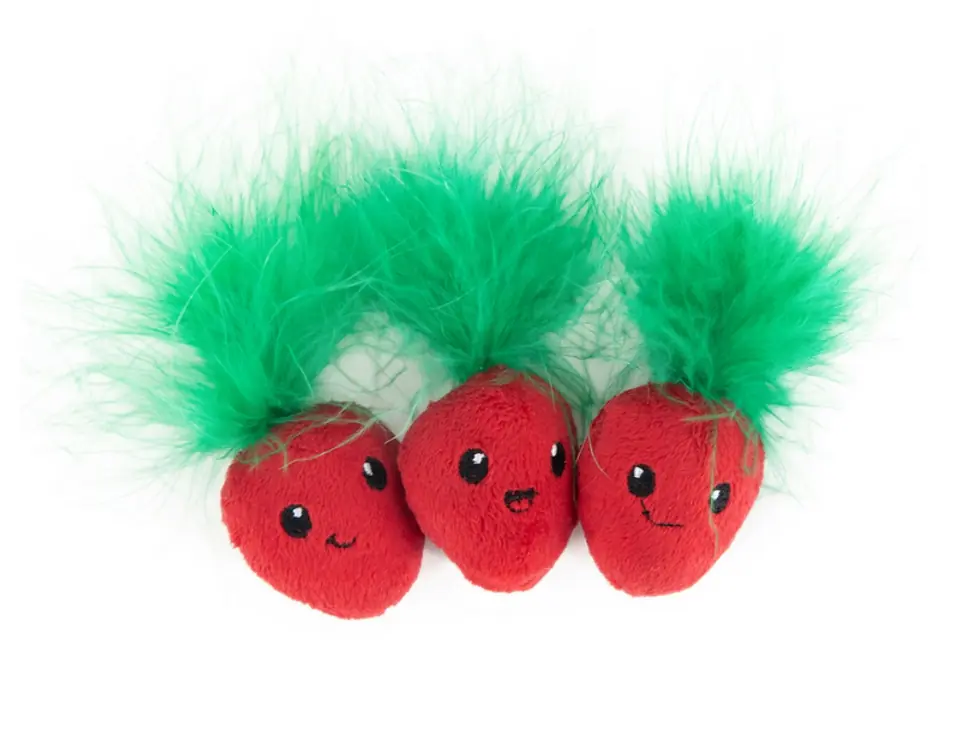 ⁨PETSTAGES Straw-Babies 3 Pack Strawberries for cat 3 pcs. [PS70394]⁩ at Wasserman.eu