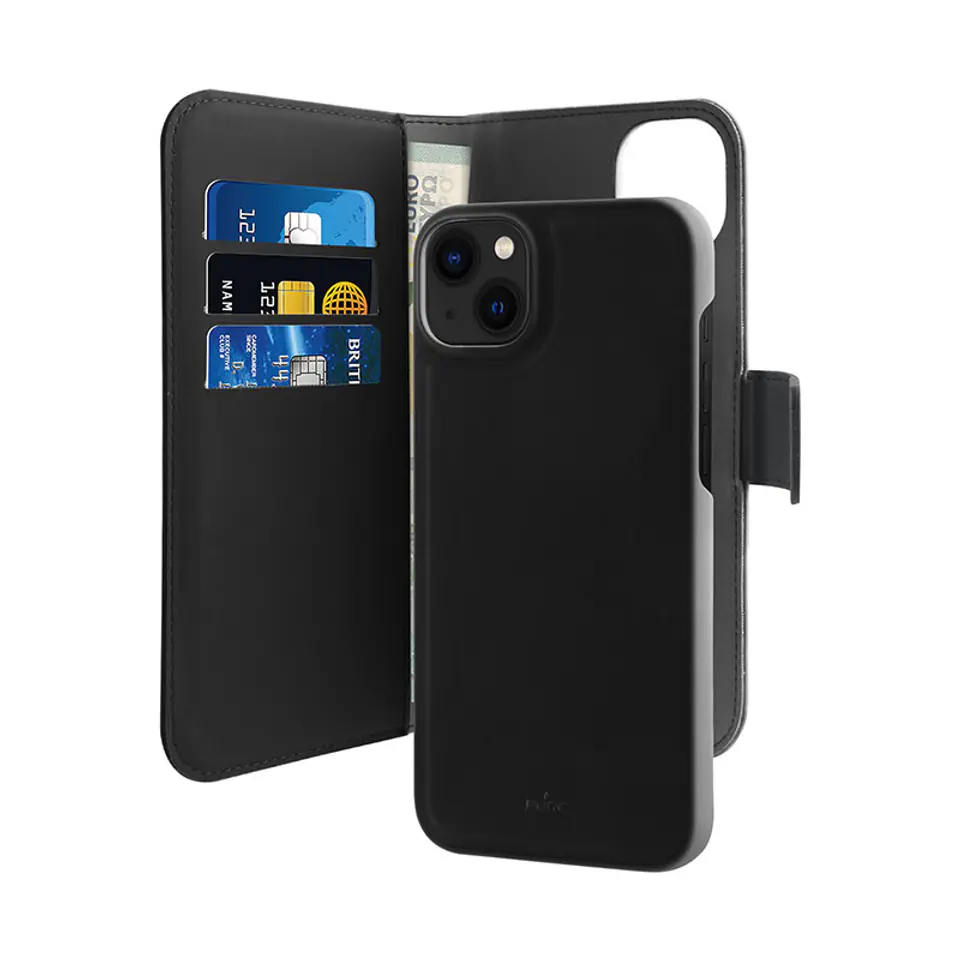 ⁨Puro Wallet Detachable iPhone 14 Plus 6,7" 2w1 czarne/black IPC1467BOOKC3BLK⁩ w sklepie Wasserman.eu