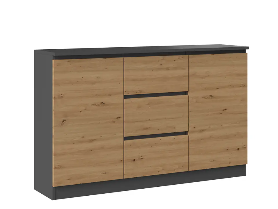 ⁨CHEST OF DRAWERS 2D3S 120 - ANTHRACITE / ARTISAN OAK⁩ at Wasserman.eu