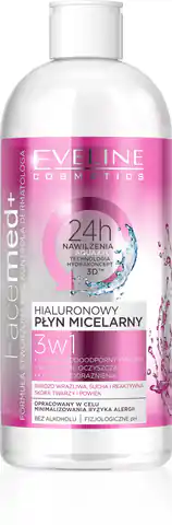 ⁨EVELINE Facemed+ Hialuronowy płyn micelarny dla cery bardzo wrażliwej 3w1 400 ml⁩ w sklepie Wasserman.eu