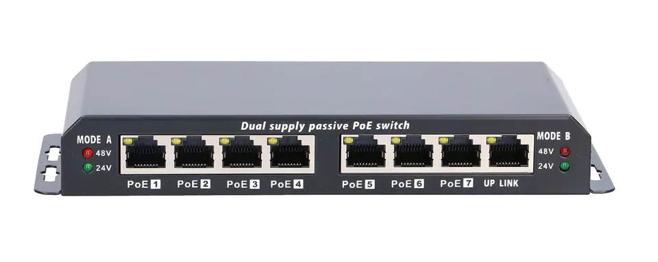 EXTRALINK POE SWITCH 8-7 PORT 24V 90W WITH POWER ADAPTER 24V 2.5A at Wasserman.eu