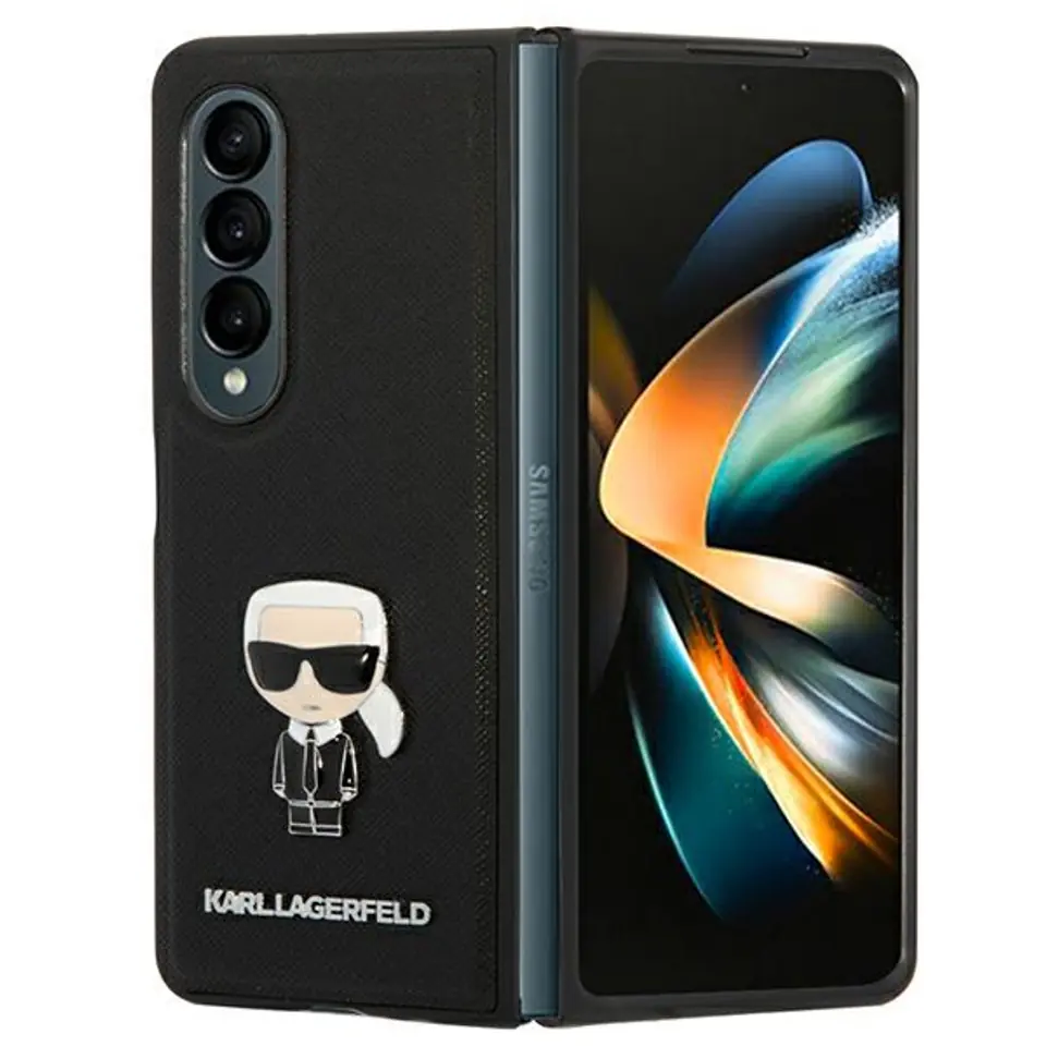 ⁨Karl Lagerfeld Saffiano Ikonik - Samsung Galaxy Z Fold 4 Case (Black)⁩ at Wasserman.eu