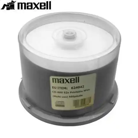 ⁨MAXELL CD-R 700MB 52X PRINTABLE FF NO ID CAKE*50 PRO 624042⁩ w sklepie Wasserman.eu
