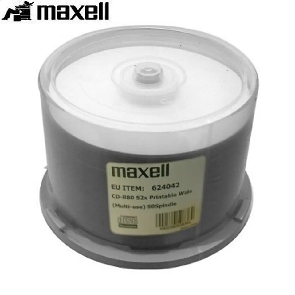 ⁨MAXELL CD-R 700MB 52X PRINTABLE FF NO ID CAKE*50 PRO 624042⁩ w sklepie Wasserman.eu