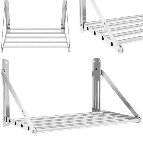 ⁨Stainless steel folding wall shelf up to 40 kg 60 x 45 cm⁩ at Wasserman.eu