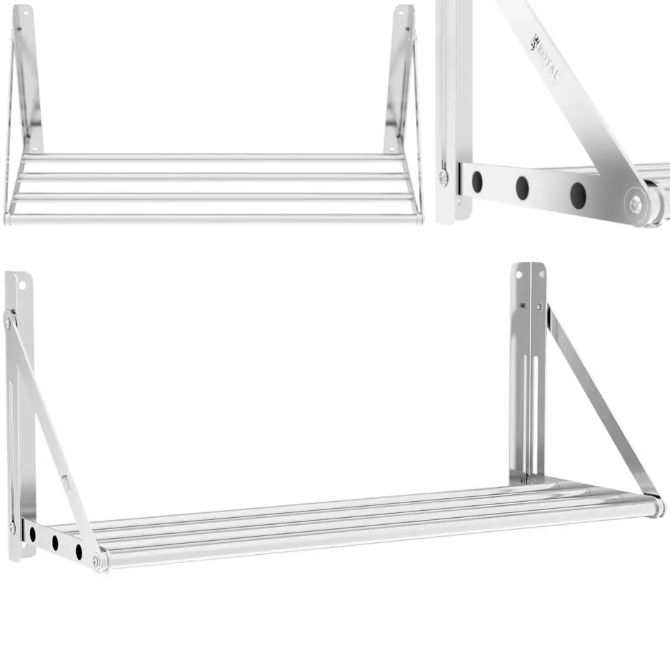 ⁨Stainless steel folding wall shelf up to 40 kg 80 x 30 cm⁩ at Wasserman.eu