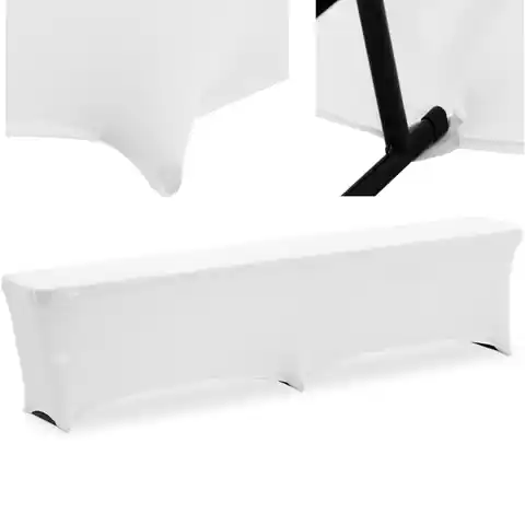 ⁨Pokrowiec elastyczny uniwersalny na ławkę 182 x 28 cm biały⁩ w sklepie Wasserman.eu