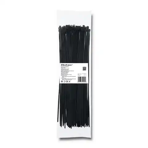 ⁨Qoltec Cable tie | 3.6*300mm | UV Nylon | Black (0NC)⁩ at Wasserman.eu