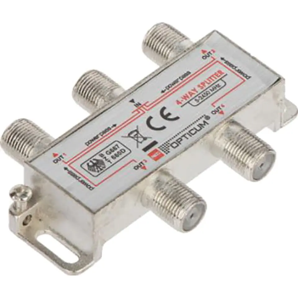 ⁨Antenna splitter, TV splitter (1x4)⁩ at Wasserman.eu