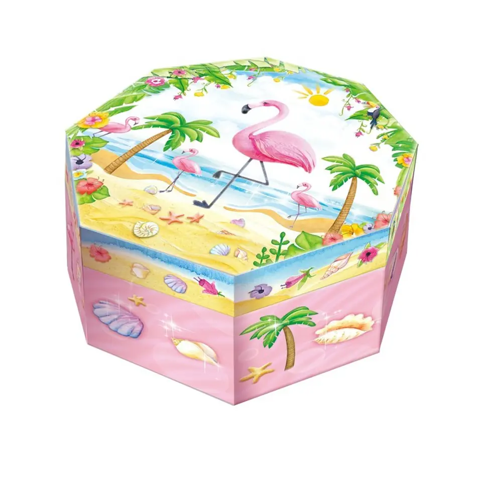 ⁨Pecoware Octagonal music box - Flamingo⁩ at Wasserman.eu