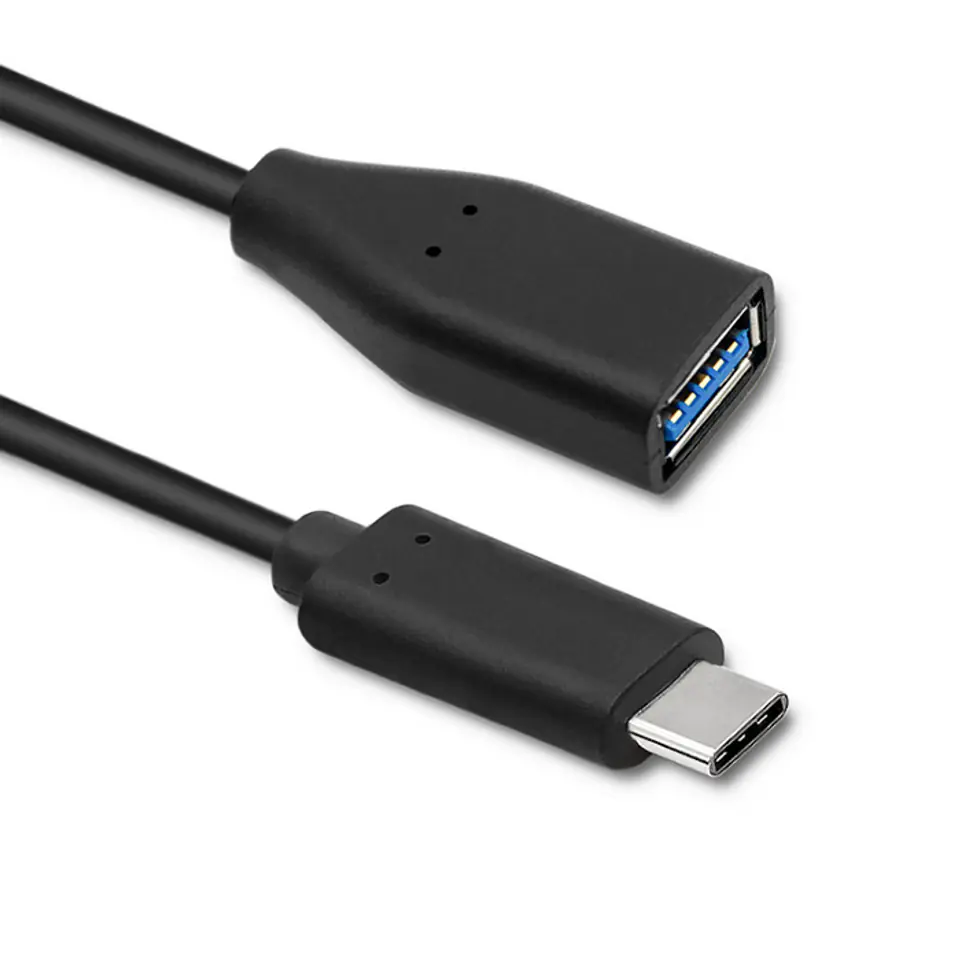 ⁨Qoltec Kabel USB 3.1 typ C męski USB 3.0 A żeński 0.2m⁩ w sklepie Wasserman.eu