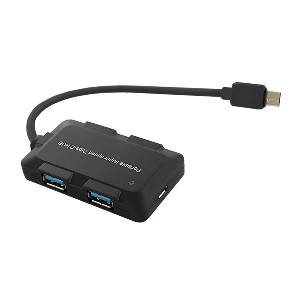 ⁨Qoltec Hub USB 3.1 typ C męski 4x USB 3.0 A żeński 0.2m⁩ w sklepie Wasserman.eu