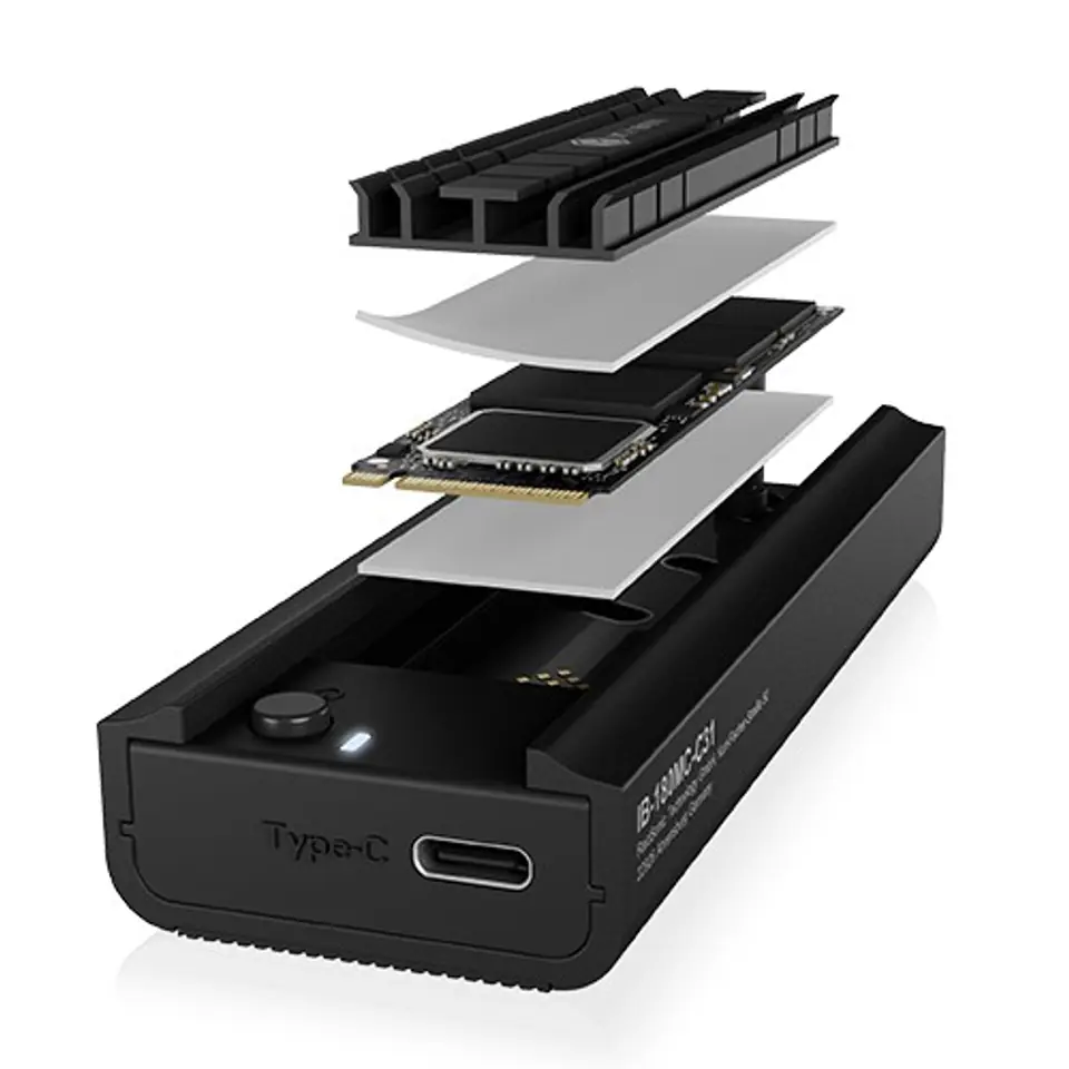 ⁨IB-180MC-C31 M.2 NVMe&SATA Docking, USB 3.2 (Gen2) Type-C, Aluminum⁩ at Wasserman.eu