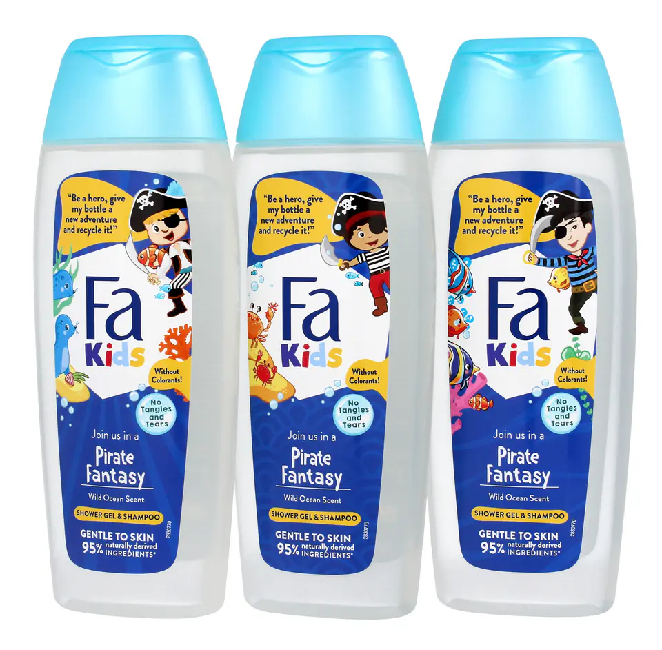 ⁨Fa Kids Shower Gel and Shampoo 2in1 Pirate Fantasy 400ml - mix of designs⁩ at Wasserman.eu