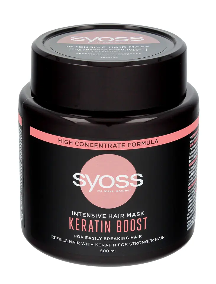 ⁨Schwarzkopf  Syoss Keratin Boost Intensywna Maska do włosów łamliwych 500ml⁩ w sklepie Wasserman.eu