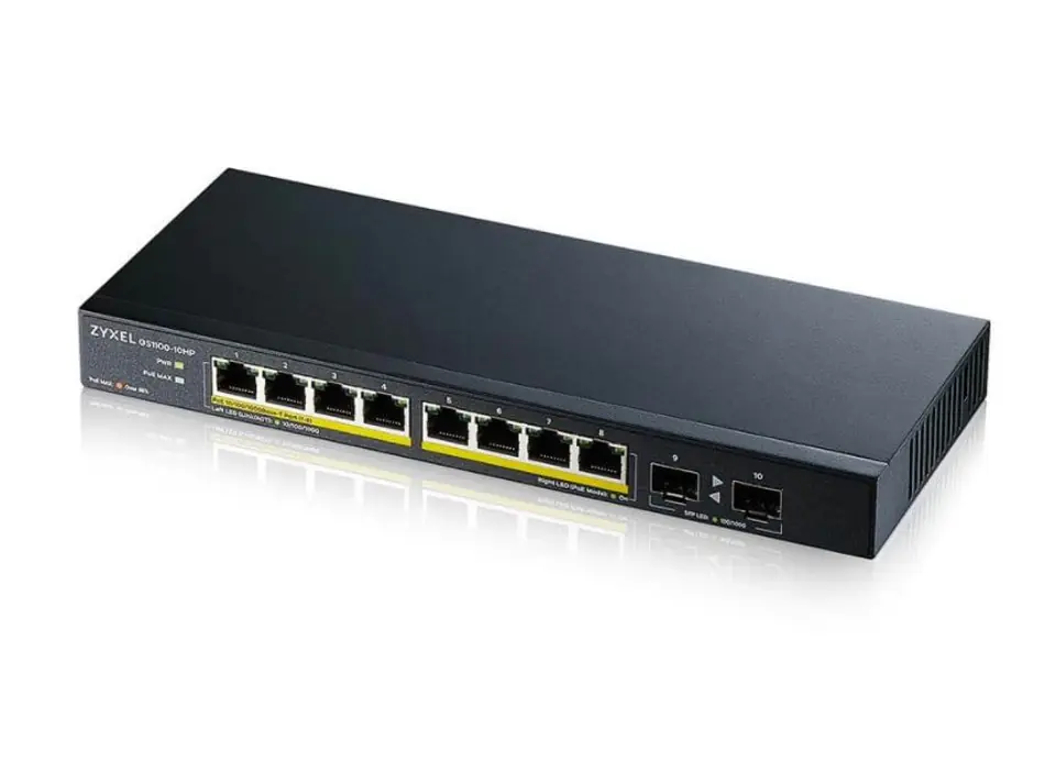 ⁨Przełącznik GS1100-10HP-EU0102F 120W PoE 8xGigabit 2xFiber Uplilk Switch⁩ w sklepie Wasserman.eu