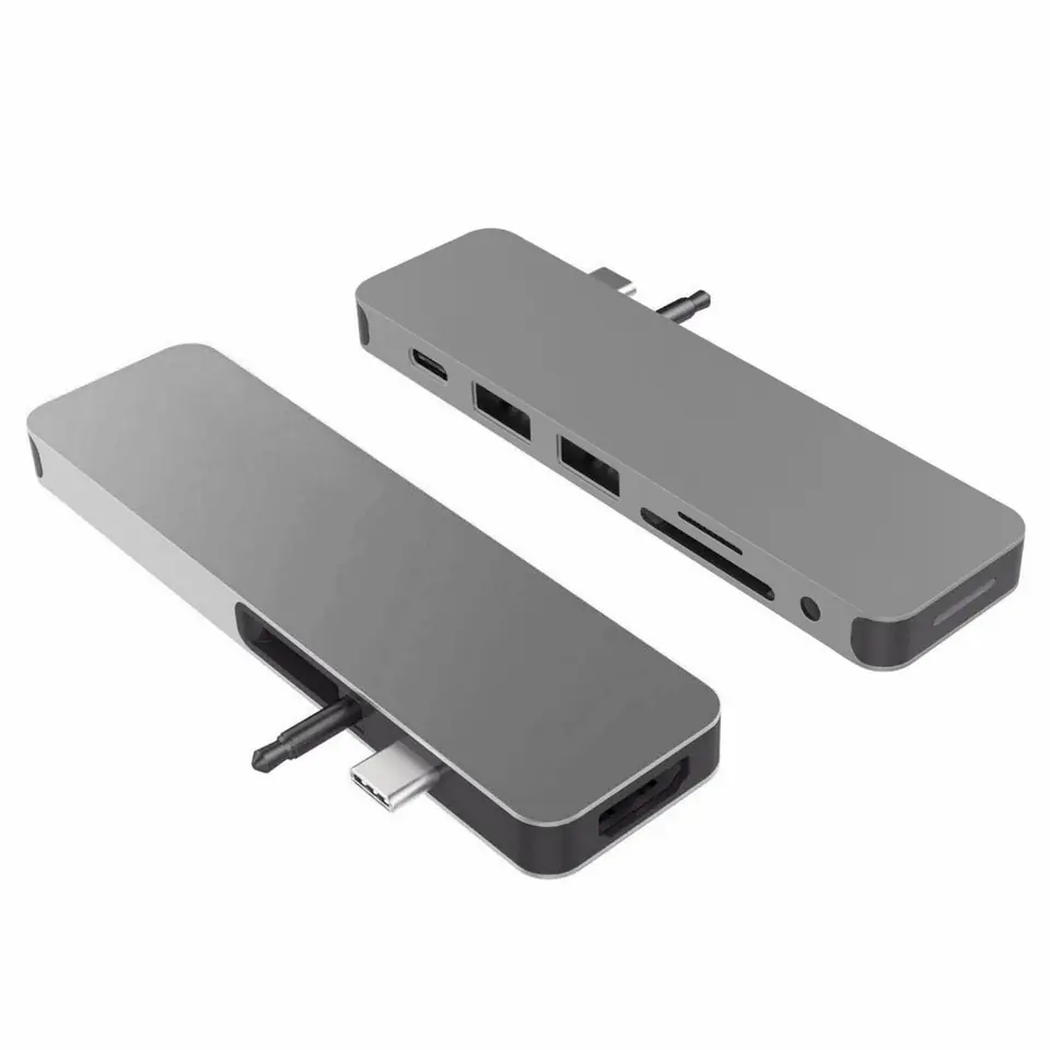 ⁨Stacja dokująca Hyper SOLO 7-in-1 USB-C HUB/4k HDMI/USB-A/MicroSD/AudioJack Szara⁩ w sklepie Wasserman.eu