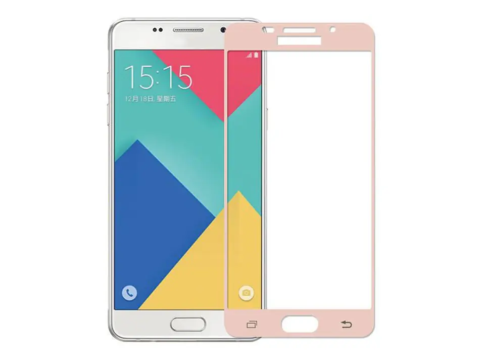 ⁨Szkło hartowane cały ekran Samsung Galaxy A5 2016 Różowe⁩ w sklepie Wasserman.eu