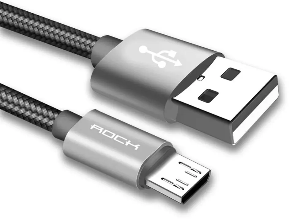 ⁨Rock Kabel Micro USB 1m nylonowy Tarnish⁩ w sklepie Wasserman.eu