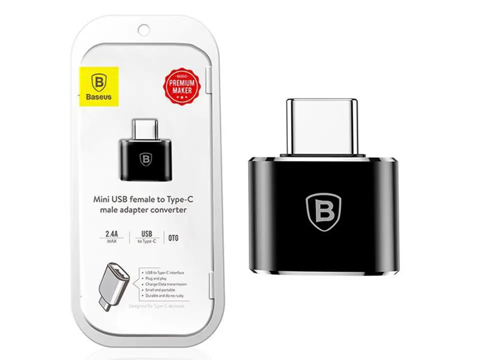 ⁨Baseus adapter przejściówka USB na USB-C typ c OTG⁩ w sklepie Wasserman.eu