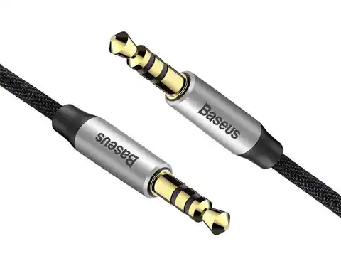 ⁨Audio cable mini jack 3.5mm AUX Baseus Yiven 1.5m (black-silver)⁩ at Wasserman.eu