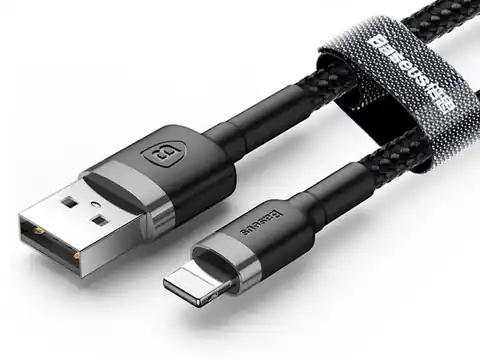 ⁨Kabel 2m Baseus Keviar USB Lightning do iPhone iPad iPod 1.5A Czarny⁩ w sklepie Wasserman.eu