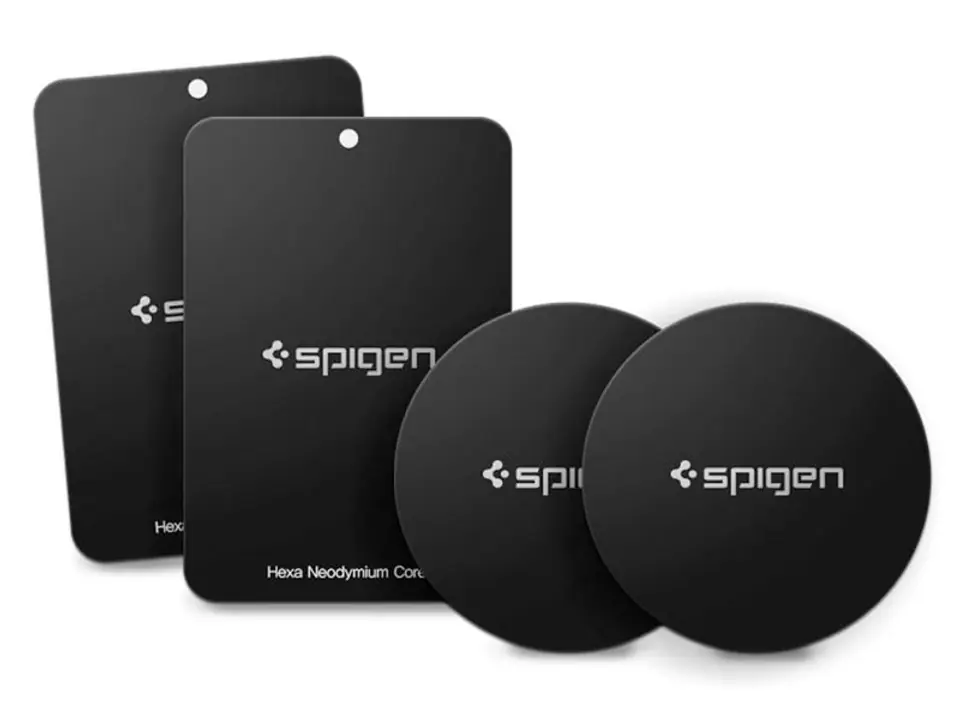 ⁨Spigen Kuel Metal Plates 4x Mocne blaszki do uchwytów Black⁩ w sklepie Wasserman.eu