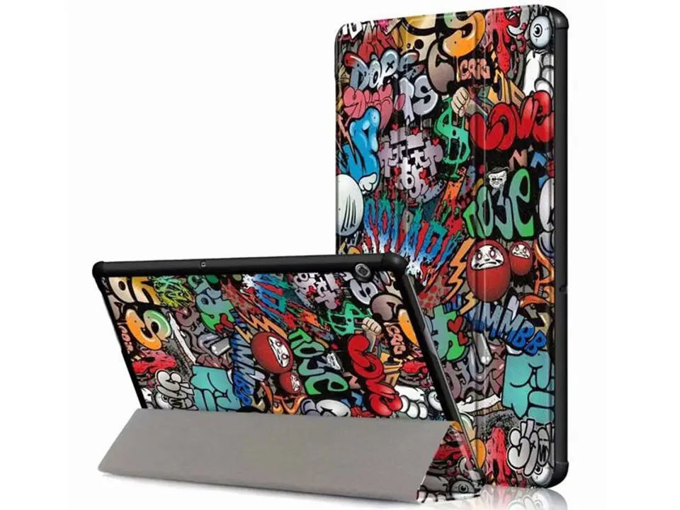 ⁨Etui Alogy Book Cover Huawei MediaPad T5 10.1 Graffiti⁩ w sklepie Wasserman.eu