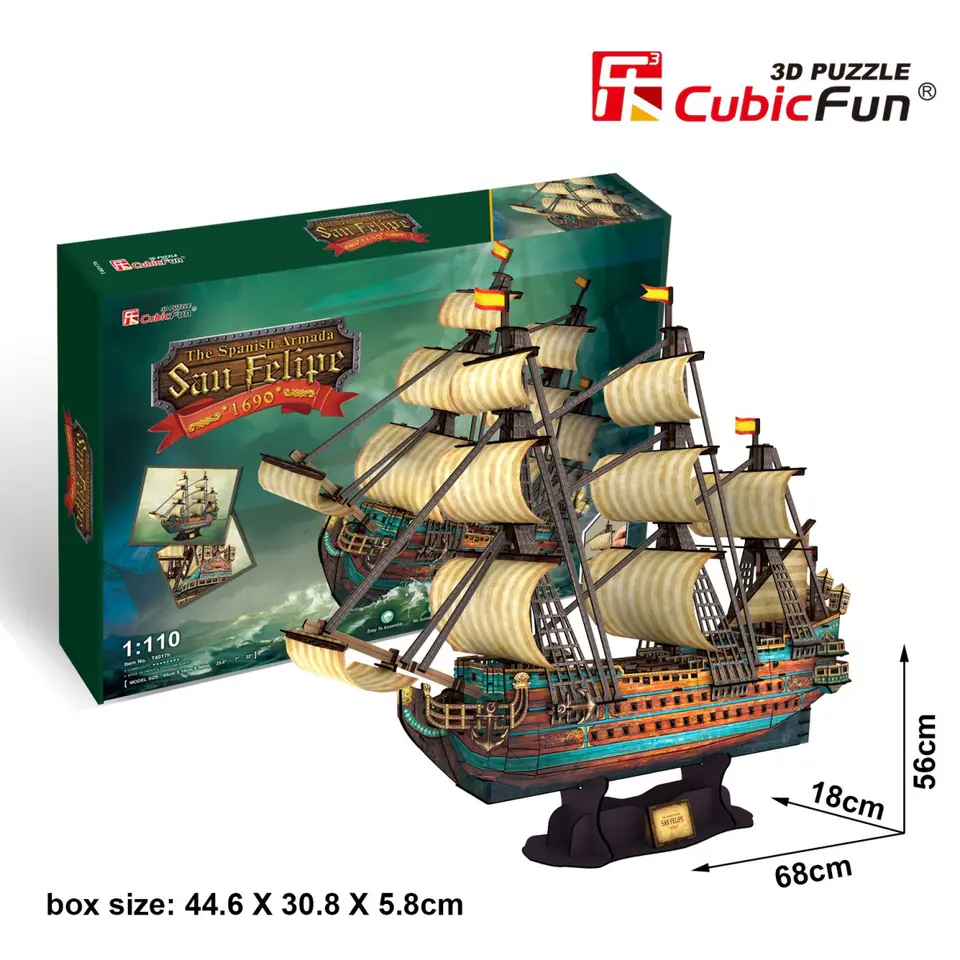 ⁨PUZZLE 3D Sailing ship The Spanish ArmadaSan Felipe⁩ at Wasserman.eu