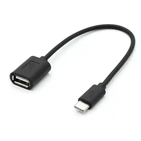 ⁨Kabel OTG USB AF - USB C 15cm czarny⁩ w sklepie Wasserman.eu