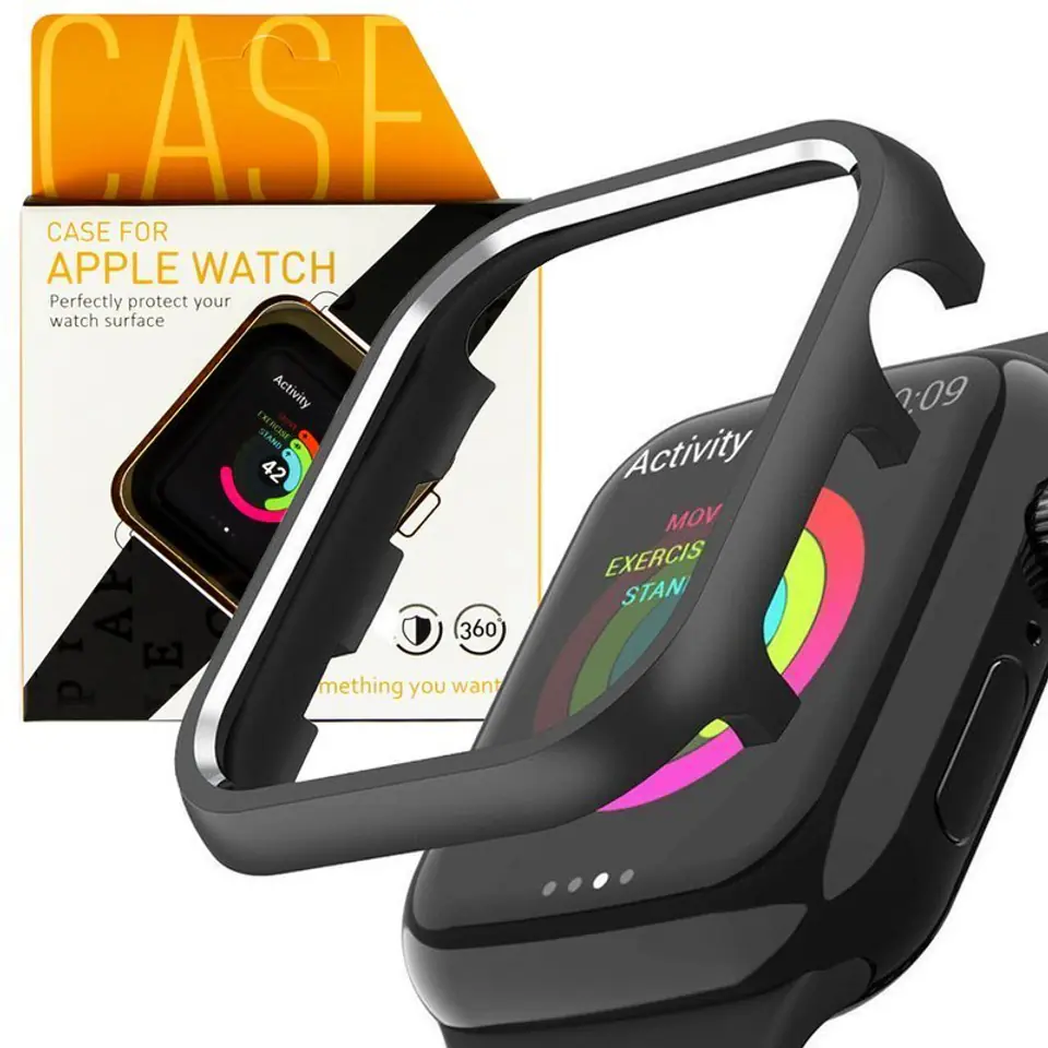 ⁨Etui nakładka Alogy do Apple Watch 4 42mm Black⁩ w sklepie Wasserman.eu