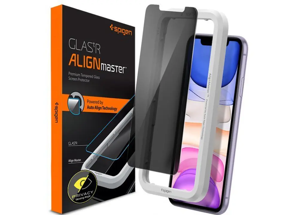 ⁨Spigen Align Master Privacy Glas.tR Glass for Apple iPhone 11/XR⁩ at Wasserman.eu