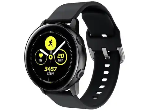⁨Gumowy Uniwersalny pasek sportowy Alogy soft band do smartwatcha 20mm Czarny⁩ w sklepie Wasserman.eu