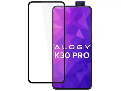 ⁨Szkło Alogy Full Glue do Xiaomi Redmi K30 Pro Czarne⁩ w sklepie Wasserman.eu
