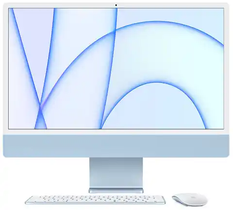 ⁨24 iMac Retina 4.5K display: Apple M1 chip 8 core CPU and 8 core GPU, 512GB - Blue⁩ w sklepie Wasserman.eu
