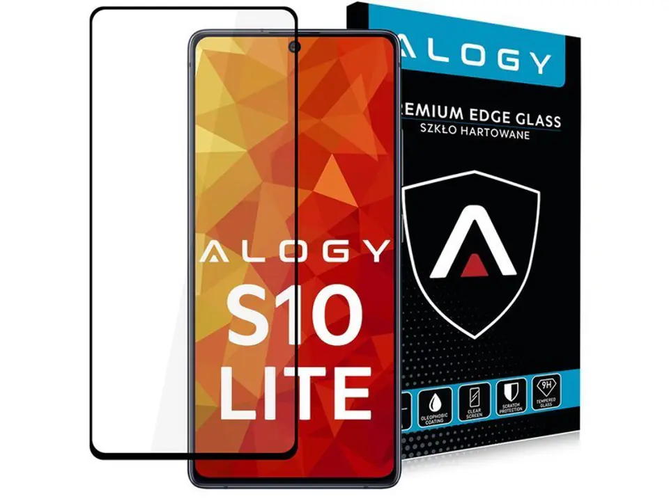 ⁨Szkło Alogy Full Glue case friendly do Samsung Galaxy S10 Lite czarne⁩ w sklepie Wasserman.eu