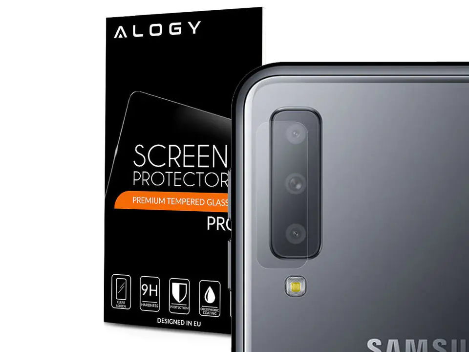 ⁨Szkło hartowane Alogy na tył obiektyw do Samsung Galaxy A7 2018⁩ w sklepie Wasserman.eu