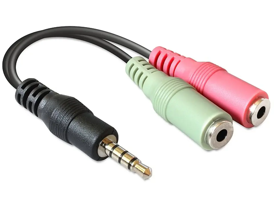 Adapter Minijack(M) 4PIN -> Minijack(F)x2 12CM at Wasserman.eu