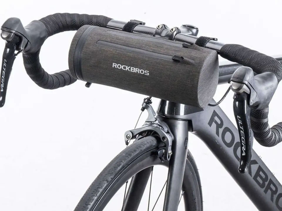 ⁨Waterproof case bag for bike pannier for handlebars RockBros AS-051 Grey⁩ at Wasserman.eu