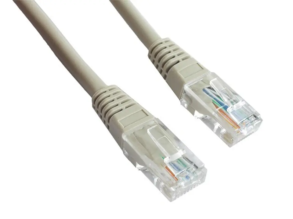 ⁨Patch cord kat.5e osłonka zalewana 1M szary⁩ w sklepie Wasserman.eu