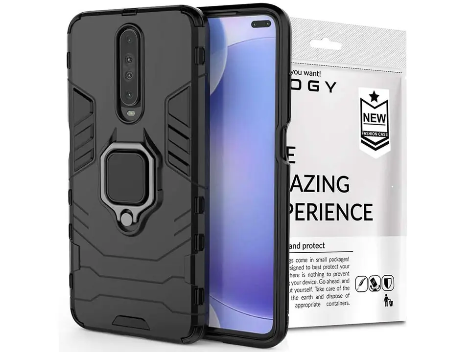⁨Case Alogy Stand Ring Armor for Xiaomi Poco X2 black⁩ at Wasserman.eu