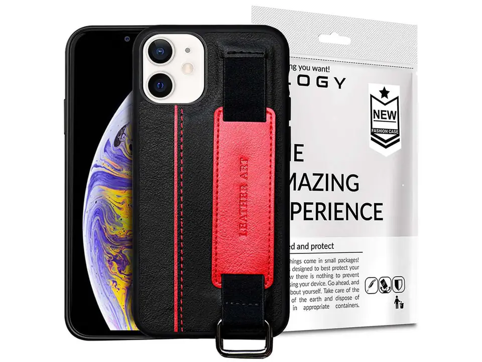 ⁨Etui obudowa Alogy Leather Case do Apple iPhone 12 Mini 5.4 Czarne⁩ w sklepie Wasserman.eu