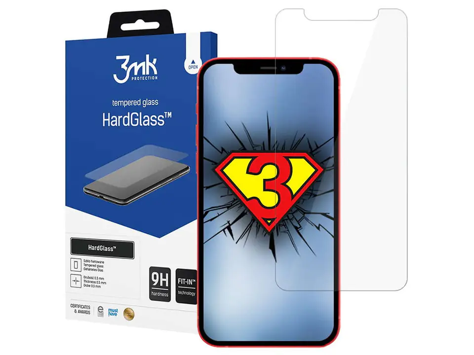 ⁨3mk HardGlass 9H Tempered Glass for Apple iPhone 12 Mini⁩ at Wasserman.eu