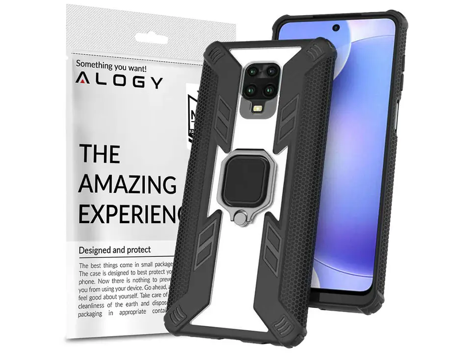 ⁨Case Alogy Ring Carbon Holder Armoured for Xiaomi Redmi Note 9S/ Pro/ Max⁩ at Wasserman.eu
