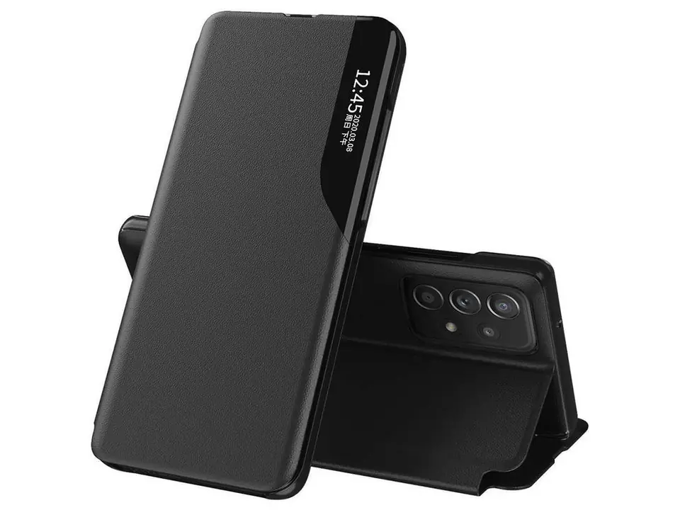 ⁨Etui z klapką portfel Alogy skórzane Smart View Cover do Samsung Galaxy A52 5G/ A52s Czarne⁩ w sklepie Wasserman.eu