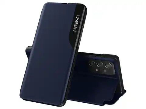⁨Etui z klapką portfel Alogy skórzane Smart View Cover do Samsung Galaxy A52 5G/ A52s Granatowe⁩ w sklepie Wasserman.eu