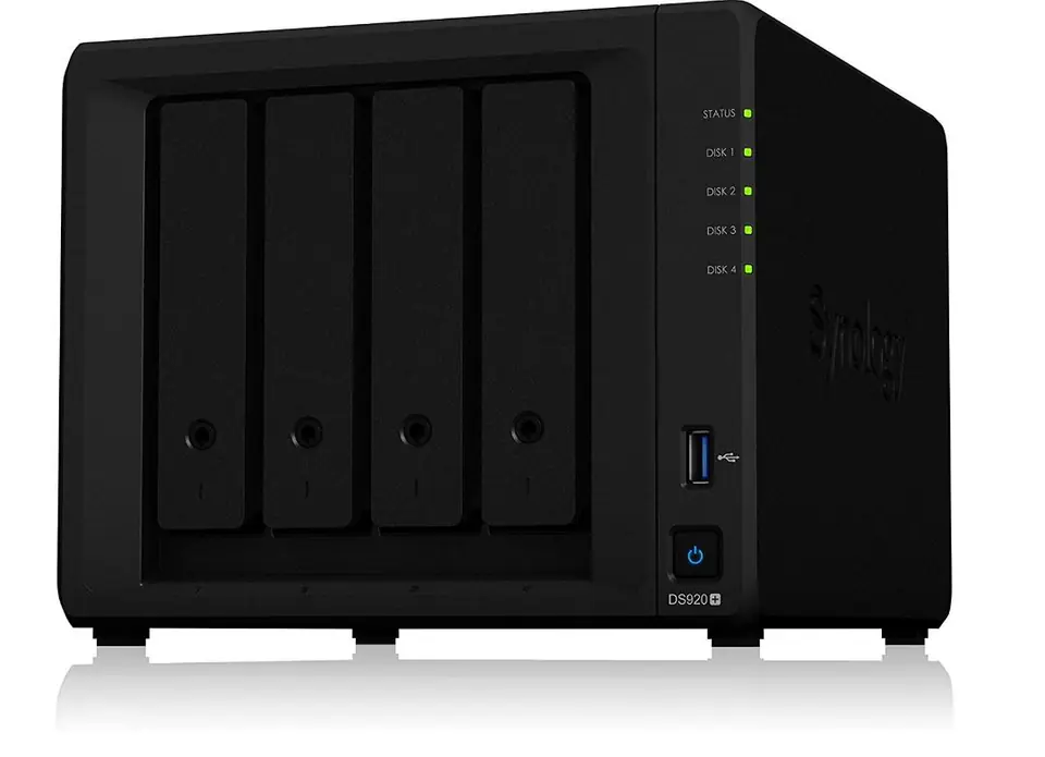 NAS DS920+ 4x0HDD 4GB DDR4 2,0Ghz 2xRJ45 2xUSB3.0 1xeSATA at Wasserman.eu