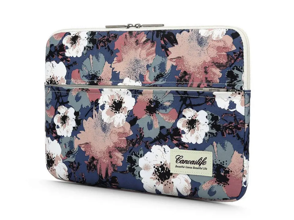 ⁨Etui pokrowiec Canvaslife torba do laptopa 14 do MacBook Air/ Pro Navy Rose⁩ w sklepie Wasserman.eu